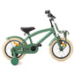 Bicicleta copii, roti ajutatoare, roti 14 inch, scaun reglabil, cadru otel, frane V-Brake, suport fata, jante aluminiu, verde