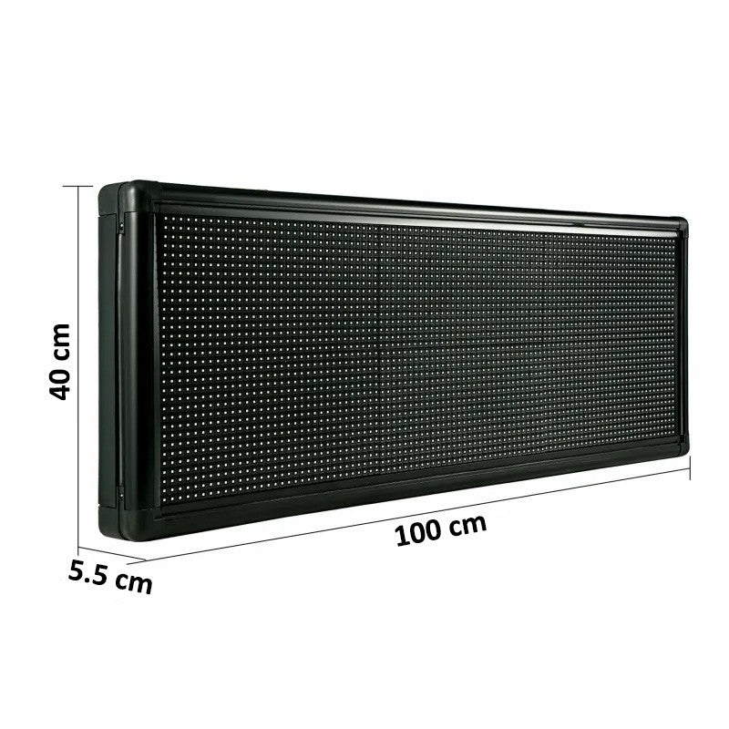 Reclama luminoasa LED, 100x35 cm, de exterior, USB si WiFi, afisaj rosu, text personalizabil